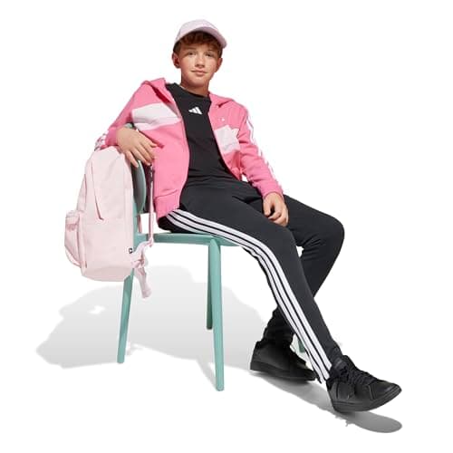 adidas Unisex Kids Seasonal Essentials Tiberio 3 Stripes Fleece Track Suit, pink fusion/white/clear pink, 13-14 Years — view 6