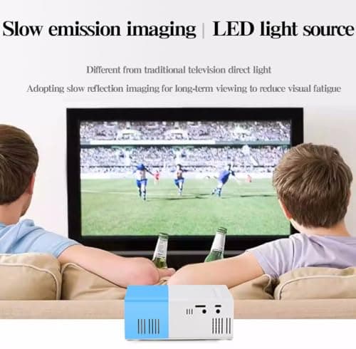 Portable Mini Wireless Projector, Mini 4K 1080P Support Art Projector LED Drawing Projectors Light Box for Tracing Draw Tracing Board Sketching Painting for Home Movie Outdoor (Blue+White) — view 4