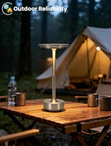 Cordless Table Lamp Set of 2,Rechargeable Touch Lamps Bedside Lamps,3000-6000k Dimmable Waterproof Wireless LED Table Lamp,Protable Battery Operated Lamp for Home Shower Bedroom Living Room (Silver) — view 5