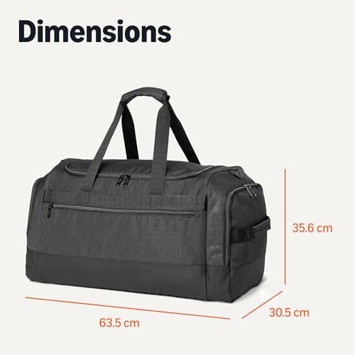 Amazon Essentials Lightweight Travel Duffel Bag with Wet Pocket and Shoe Compartment, 25” (63.5cm), Black — view 5