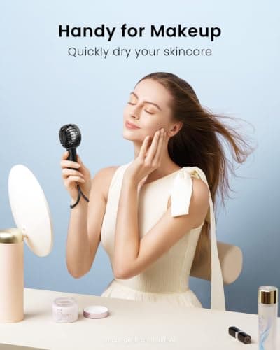 Gaiatop Mini Portable Handheld Fan, Travel Essentials for Women Girl Black — view 6