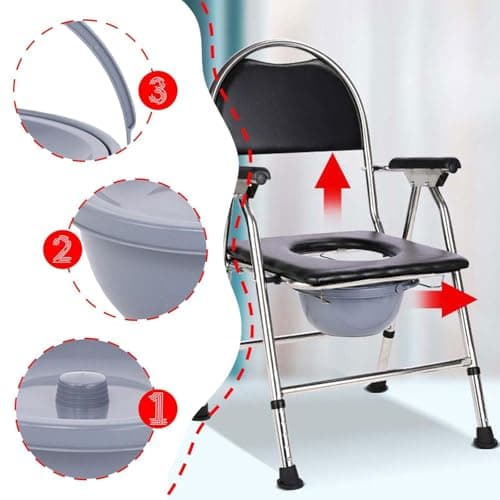 MotiveTech Bedside Commode Chamber Pot with Handle Bedpan Portable Pot Toilet Container for Elderly Male Female Adults Tent Boat — view 5