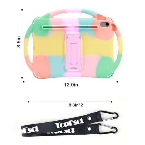 TOPESCT Kids Case for for iPad A16 11th/10th Generation (2025/2022) 11inch/10.9inch- Made of Kid-Friendly Silicone, with Built-in Screen Protector, Shockproof Handle Stand Case For iPad 11th/10th Gen — view 2