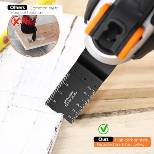 10pcs Oscillating Saw Blades Quick Release Multitool for Metal Wood Plastic Cut Blades Fit Cable Black — view 4