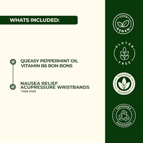 Myrtle & Maude - Instant Nausea & Morning Sickness Relief Bundle - Contains Nausea Relief Acupressure Wristbands and Queasy Days Vitamin B6 Peppermint Bon Bons - All Natural Solutions – Vegan — view 3