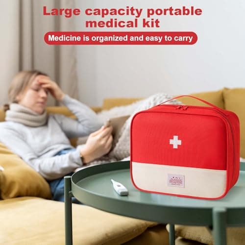 Disnace Travel Medicine Bag, Portable Mini First Aid Kit, Empty First Aid kit, Medical Kits Empty Bag, Travel Mini First Aid Pouch, Medicine Storage Bag for Camping & Home First Aid Kits — view 4
