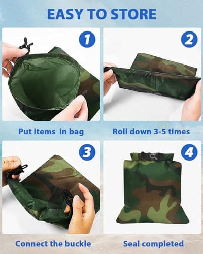 MOXTOYU Dry Bags Waterproof Set 6 Pack, Lightweight Large Capacity Dry Bags Waterproof Set in 8L 5L 3.5L 3L 2.5L 1.5L Organizer Storage Bags for Camping Outdoor Hiking Fishing Cycling Dry Sack(Black) — view 4