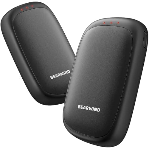 Bearwind Electric Hand Warmers Rechargeable, 2 Pack Magnetic Design, Black