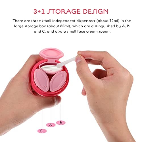 2 Pack Travel Containers for Toiletries, 3 Compartments Leak-proof Silicone Cream Jars Travel Size Organizer for Makeup Face Cream — view 4