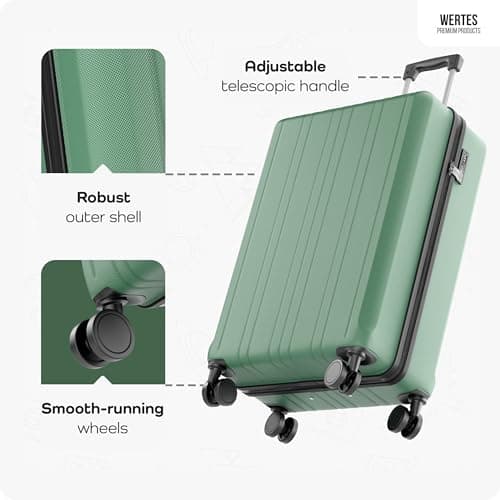 Wertes Large Suitcase 77cm – 100L Hard Shell Trolley with TSA Lock & Spinner Double Wheels – Lightweight ABS Luggage – Durable Travel case with organised Interior — view 4