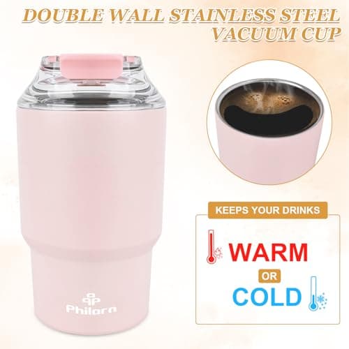 Philorn Coffee Cup Travel Mug, 14OZ/400ml Insulated Coffee Cup — view 5