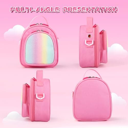 TATAVR Carrying Case Compatible with Yoto Mini, Card Holder Hold Up to 30 Cards, Travel Storage Bag with Adjustable Shoulder Strap for Audio Music Player & Headphone, Bag Only (Pink) — view 3