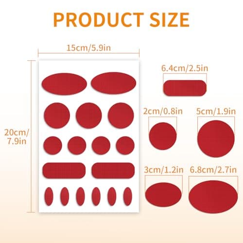 Waterproof Nylon Tent Repair Kit Patches – Outdoor Gear Ripstop Fix Fabric Repair Tape, Self-Adhesive Patches for Clothing, Down Jacket, Puffer Coat, Sleeping Bag, Backpack, 51PCS Dark Red — view 5
