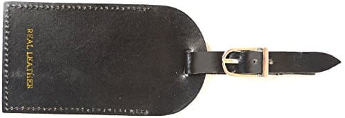Genuine Leather Luggage ID Tag - Black — view 2