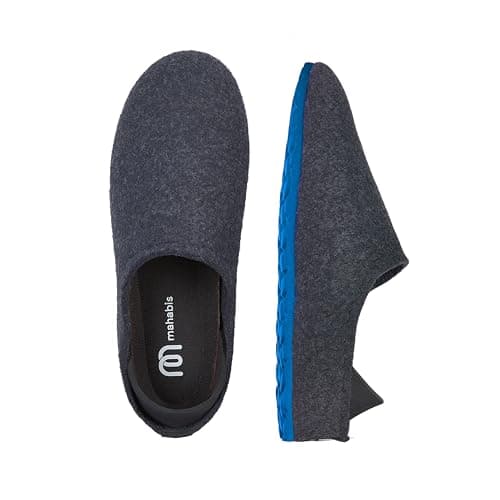 mahabis | Unisex Slippers | Lite Collection | Vegan | Ultra Lightweight | EVA Sole | Bold Colourful Design | Lining Free | Navy & Azure | Size 8.5-9