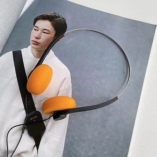 Retro Over-Ear Earphones,Mini Stereo Lightweight Headphones with Cord,Hi-Fi Stereo Earphone Headset,80s 90s Vintage Headset Wired,Walkman Headphone,for Most Mobile Phones Playback Pevices Headphones — view 6