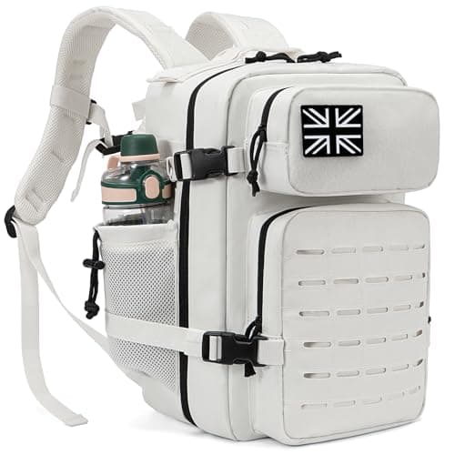 QT&QY 25L Military Tactical Backpacks For Women CCW Army Laser cut Molle Daypack small EDC Bug Out Bag Gym Rucksack With Dual Cup Holders medical Rucksack White