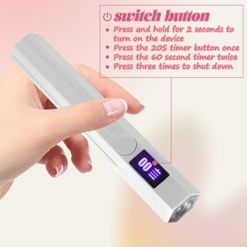 UV Nail Lamp Handheld UV Light Nail Dryer Curing Portable USB Rechargeable — view 4