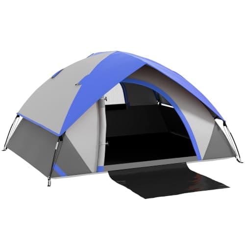 Outsunny Camping Tent 2 Man Dome Tent 3000mm Waterproof Grey and Dark Blue