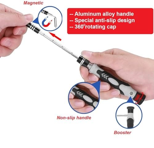 CANOPUS Magnetic PC Precision Screwdriver Set 122 in 1, Laptop Repair Tool Kit, Small Screwdriver Set for Electronics, PC, Computer, Hand Screwdrivers Set — view 4