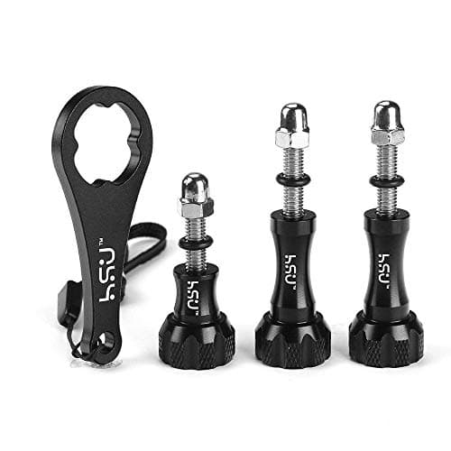 HSU 3PCS Aluminium Alloy Thumbscrew Set for Action Camera Accessory (Black)