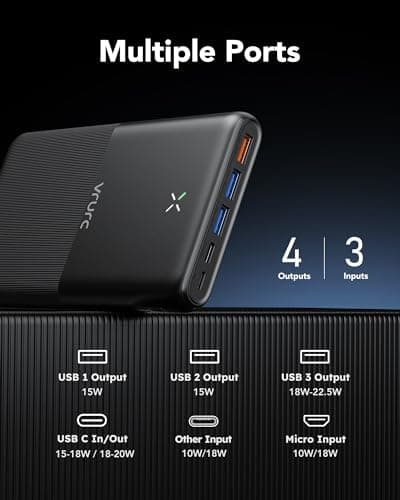 VRURC Power Bank 30000mAh, 22.5W Fast Charging Slim Portable Charger — view 3
