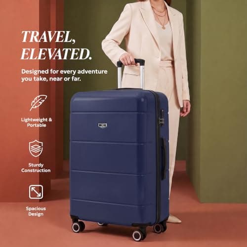LUGG - Jetset 32 Inch Large Suitcase – Lightweight Hard Shell Luggage with TSA Lock – Water-Resistant ABS Spinner Suitcase – 4 Wheels – 86x58x31cm Travel Bag — view 2