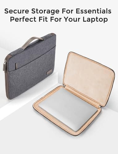 DOMISO 14 inch Laptop Case Sleeve Protective Cover Compatible with 15 inch MacBook Air M4 M3 M2,MacBook Pro,14-15 inch HP Dell ASUS Chromebook,Waterproof Computer Cases Bag with Handle,Dark Grey — view 6