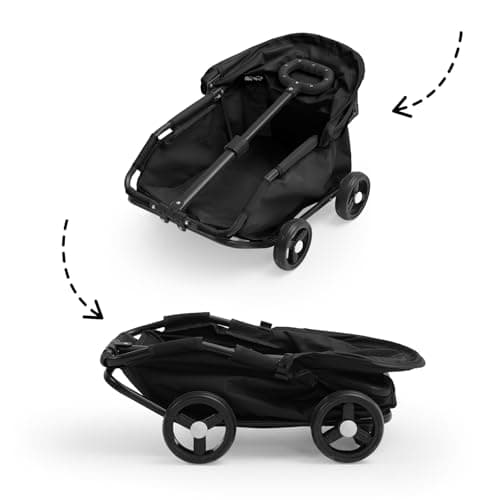 Pet Stroller for Small Dogs Cats Pet Carrier Shopping Cart Foldable Dog Trolley with 360° Swivel Handle Breathable Mesh Lightweight 4-Wheel Jogger Travel Stroller for Medium Puppies (Black, S) — view 4