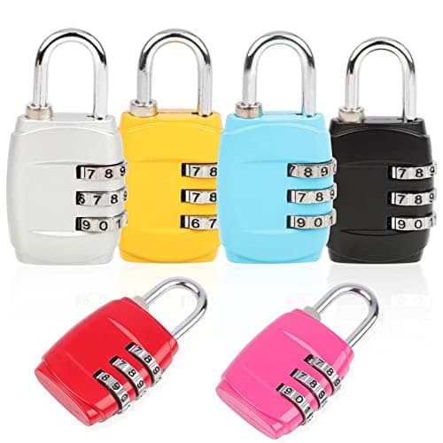 Combination Padlock 6Pack Luggage Locks Code Padlock