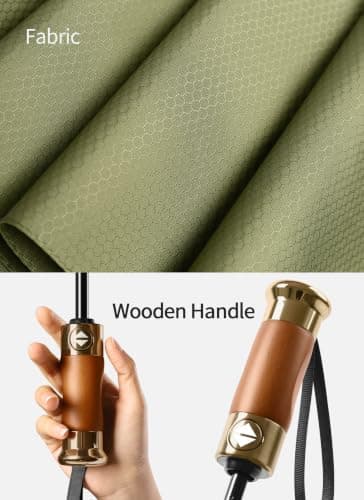 Rain Cats Folding Travel Windproof For Rain, 10 Ribs Automatic Compact for Backpack, Collapsible Umbrella for Men Women (Olive, 114cm) — view 5