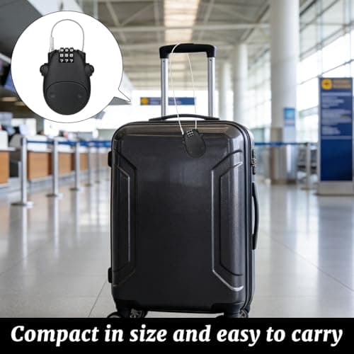2 Pcs Ski Cable Lock, 75cm Retractable Small Bike Lock, Multipurpose Snowboard Combination Locks for Luggage, Helmets, Suitcases, Bike, Snowboard — view 4