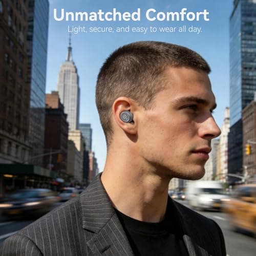 TOZO T10 2026 Wireless Earbuds Bluetooth 5.3 Headphones, App Customize EQ, Ergonomic Design, 55H Playtime, Wireless Charging Case, IPX8 Waterproof Powerful Sound in-Ear Headset Grey — view 4