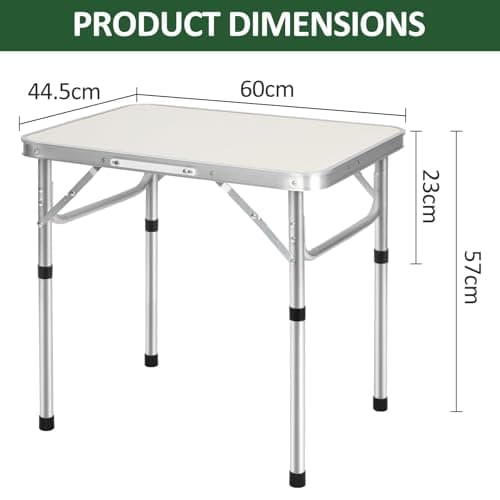 2FT Folding Table, Portable Camping Table for Craft, DIY & Garden (Silver) — view 2