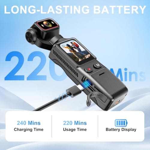 Sueirn 4k Pocket Vlogging Camera, Wifi Portable Handheld Gimbal Cam with64G — view 6