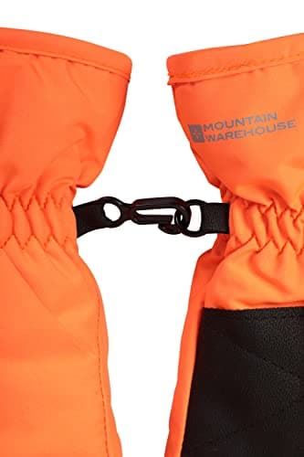 Mountain Warehouse Kids Ski Gloves - Water-Resistant, Padded Snowproof Glove with Textured Palm Grip, Boys & Girls - For Skiing, Snowboarding & Outdoors Orange L — view 6