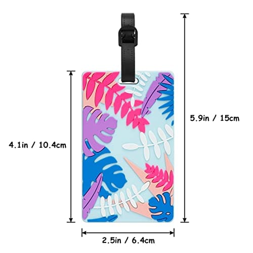ZOUIQSS Luggage Tags Pack of Two,Baggage Tags Suitcase ID Labels Business Card Holder/Travel ID Bag Tag(Foliage) — view 3