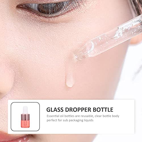 Happyyami 20pcs Glass Dropper Bottles 1ml Rose Gold for Essential Oils — view 5