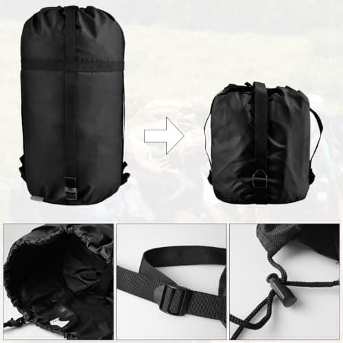 TRIWONDER Stuff Sack Sleeping Bag Compression Sacks Waterproof Storage Bag for Household Products Outdoor Camping (Black, S) — view 3