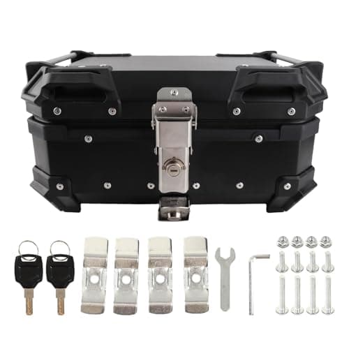 Brrnoo Motorcycle Tail Bag, Motorcycle Luggage Box with Removable Base and Liner Tail Box Top Case 28L Large Capacity Shockproof Replacement (Black) — view 6