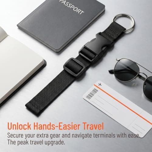4 Pcs Premium Luggage Straps for Suitcases, Adjustable Suitcase Belts with Quick Release Buckle, Heavy Duty Luggage Connector Straps to Attach Bags, Travel Backpack Accessories for Hands Free Journey — view 6
