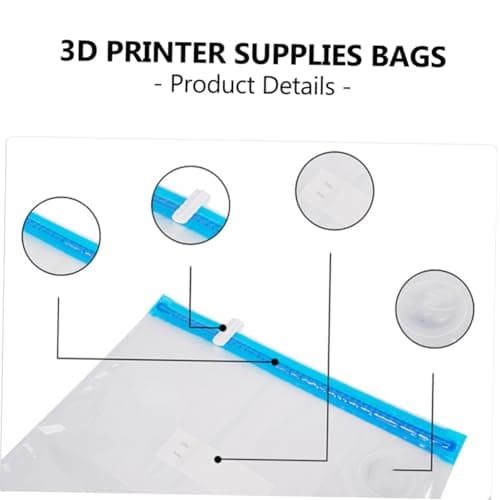 BESPORTBLE Vacuum Compression Storage Bags Set with Pump Nylon Carbon Fiber Reusable Space Saver Bags for 3D Printer Consumables Includes 1 Pump 2 Sealing Clips and 5 Desiccants for Dust — view 6