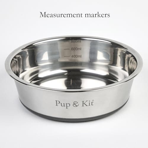 Pup & Kit Lid-it Dog Bowl with Airtight Lid, Stainless Steel (Medium, Grey) — view 6