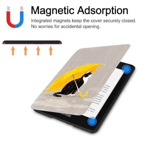 TOKILO Case for 7" eReader 12th Generation 2024 Ultra Slim Soft PU Shell Cover Case with Auto-Wake/Sleep, Not for 6.8", Cat — view 3