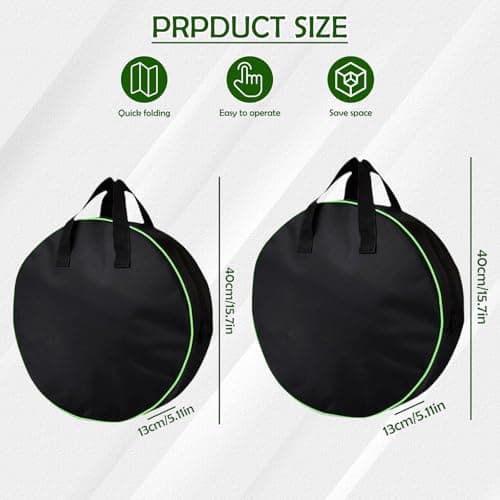 Solvio 2 Pack EV Charging Cable Bag (40x13cm & 37x10cm), Waterproof Oxford Portable Storage Bag for Electric Car Leads, Caravan, Campervan, Hose Pipe, Cables, Car Accessories & Garden Tools — view 2