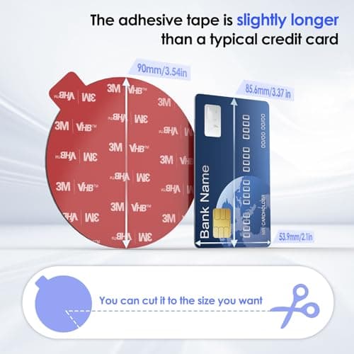 volport Sticky Adhesive for Dash Cam Suction Cup Mount, 90mm Circle Heat Resistant Double Sided Extra Strong Mounting Tape Pad Replacement for Car Boat Dashboard Windshield Camera GPS Sucker Holder — view 5