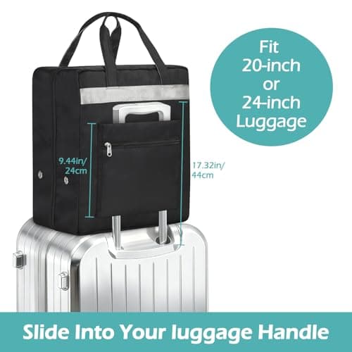 Shoe Bags for Travel with Handle, Travel Shoe Bags for Packing, Portable Shoes Storage Bag Organizer, Travel Luggage Shoe Bag for Women Men Holds 6 Pair of Shoes (Black) — view 6