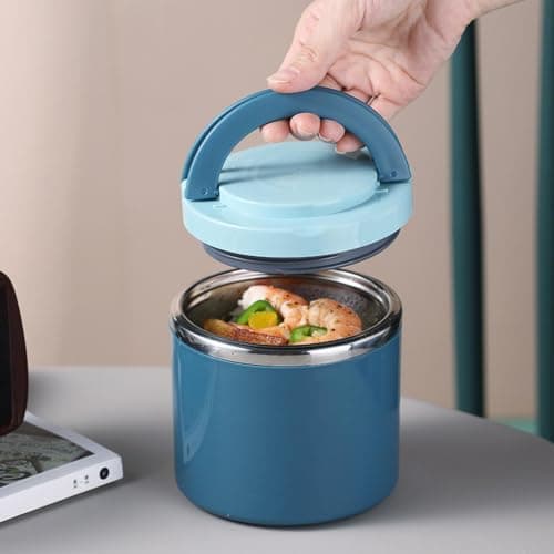 2PCS Insulated Jar for Hot Food, Stainless Steel Food Flask with Handles — view 6