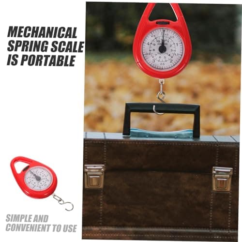 TOPBATHY Portable Spring Scale Handheld Mini Luggage Scale Red Compact Travel Suitcase for Fishing and Bag Weighing — view 3