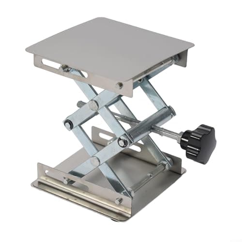Manual Adjustable Stainless Steel Lift Platform For Laboratory And Workshop Use Providing 45mm To 150mm Vertical Travel For Router Mills And Engraving Machines Compact Silver Stand For Tools — view 2